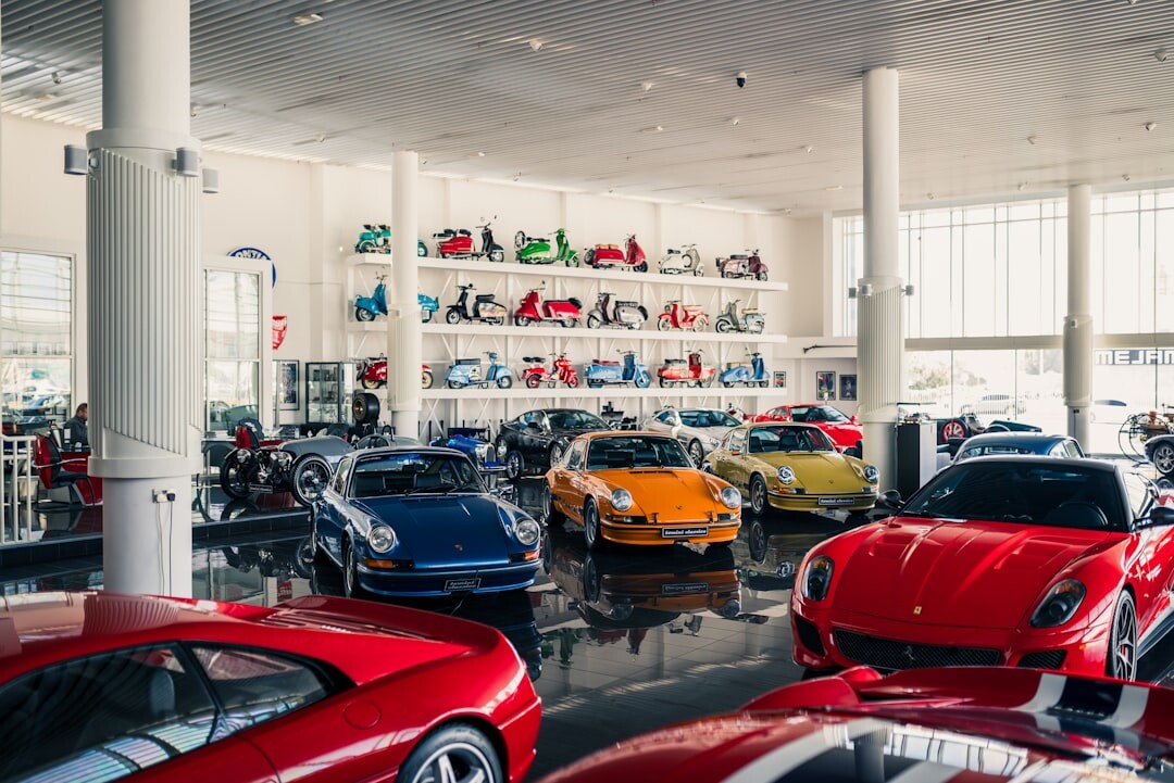 luxury car showroom interior